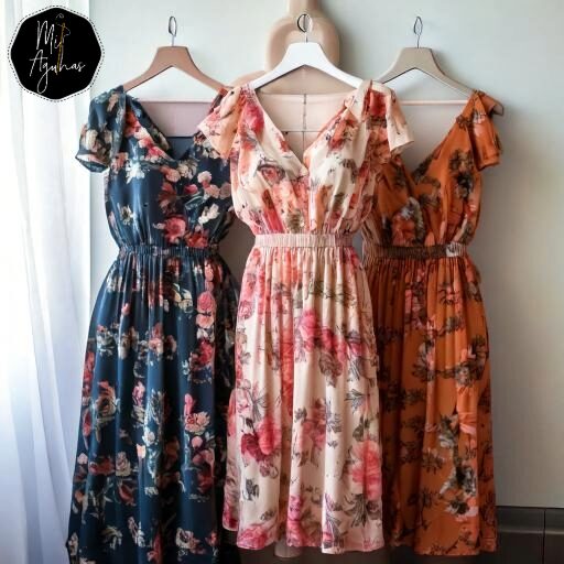 Vestidos Midi com Estampados Florais